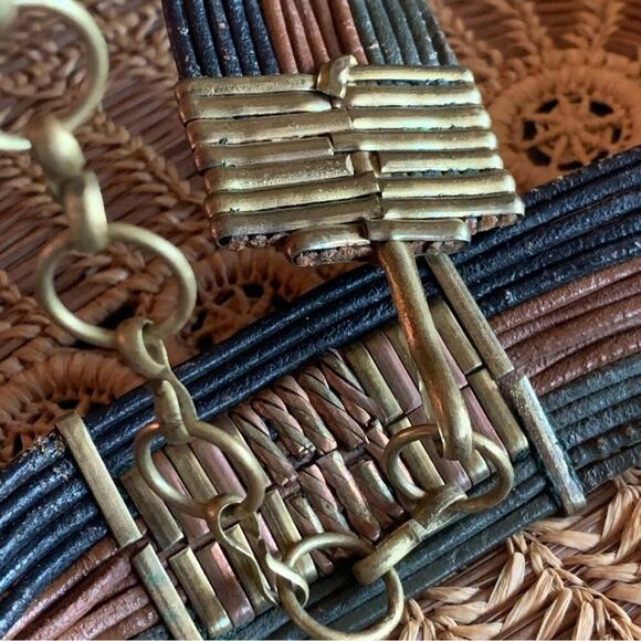 70’s Metal Leather handmade Art Deco Adjustable Statement Belt. - Picture 13 of 13